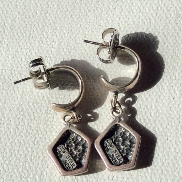 Hoop Dangle Southwestern Native American Earrings - Picture 3 of 5